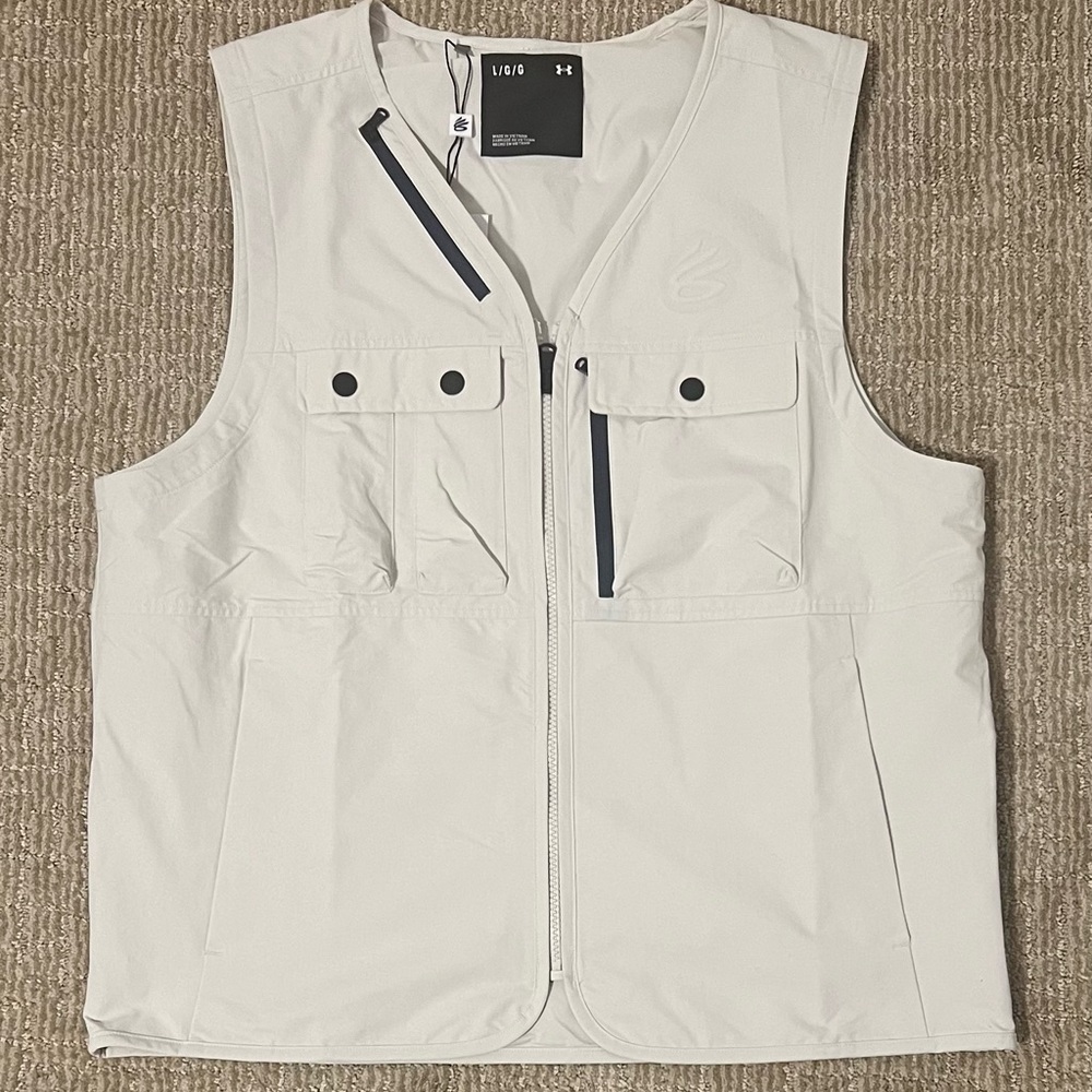 Under Armour Stephen Curry Sleeveless Vest Men's LARGE Beige New